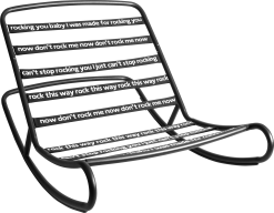 FATBOY ROCK'N ROLL GYNGESTOL TIL ORIGINAL OG SLIM VELVET. SORT STEL 126X87X71CM