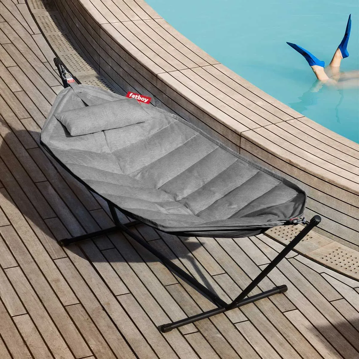 FATBOY HEADDEMOCK SUPERB HÆNGEKØJE INKL STATIV / PUDE ROCK GREY 6 FATBOY HEADDEMOCK SUPERB HÆNGEKØJE INKL STATIV / PUDE ROCK GREY - Billede 4