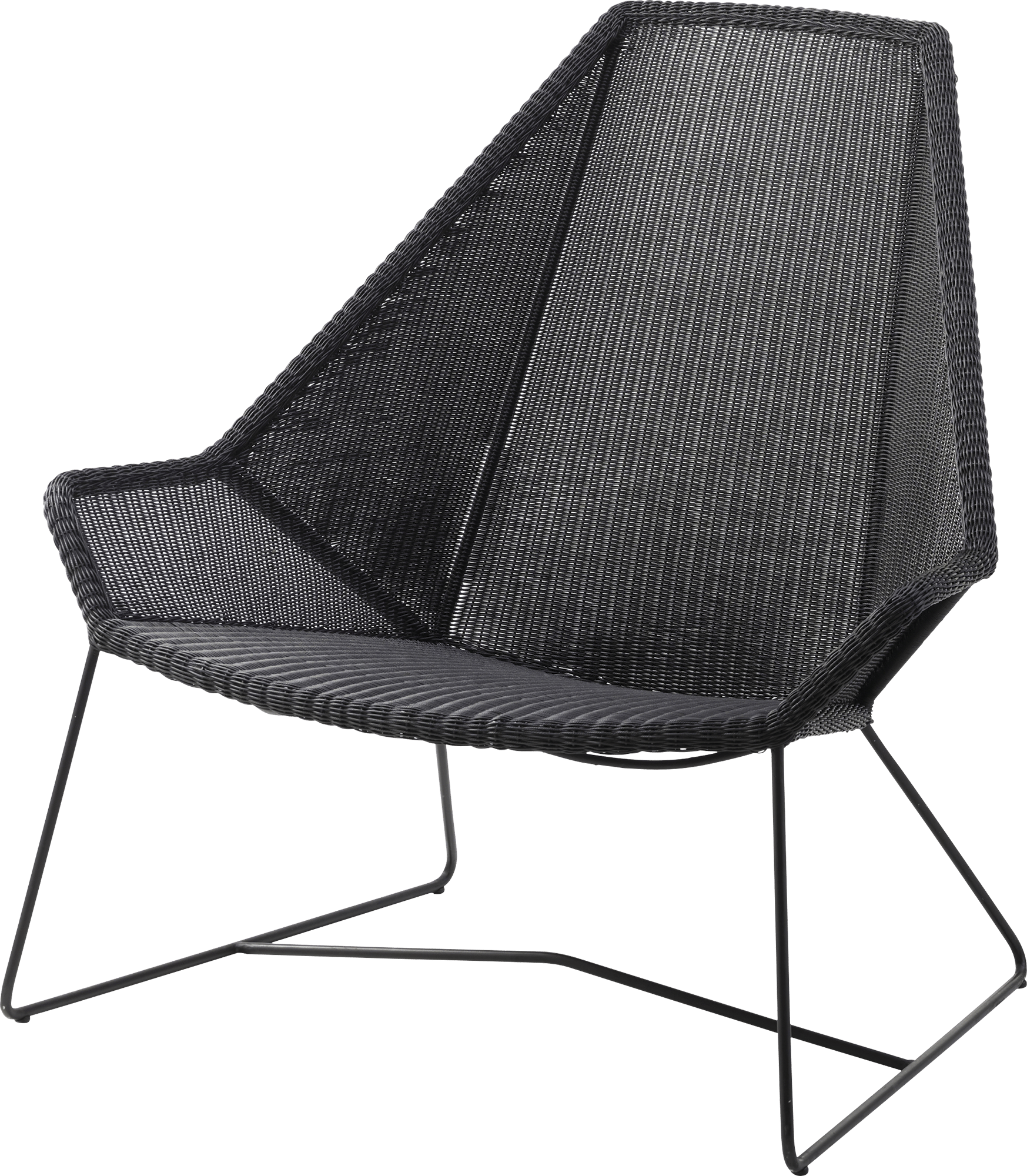 CANE-LINE BREEZE LOUNGESTOL HIGHBACK SORT FLET SÆDE 38 RYG 98CM 4 CANE-LINE BREEZE LOUNGESTOL HIGHBACK SORT FLET SÆDE 38 RYG 98CM - Billede 2