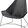 CANE-LINE BREEZE LOUNGESTOL HIGHBACK SORT FLET SÆDE 38 RYG 98CM -Haveindretning Butik 2164816 9092354 CANE LINE BREEZE LOUNGESTOL