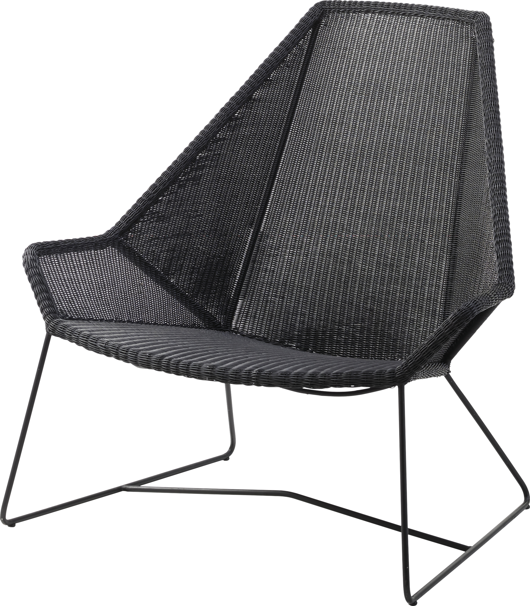CANE-LINE BREEZE LOUNGESTOL HIGHBACK SORT FLET SÆDE 38 RYG 98CM 3 CANE-LINE BREEZE LOUNGESTOL HIGHBACK SORT FLET SÆDE 38 RYG 98CM