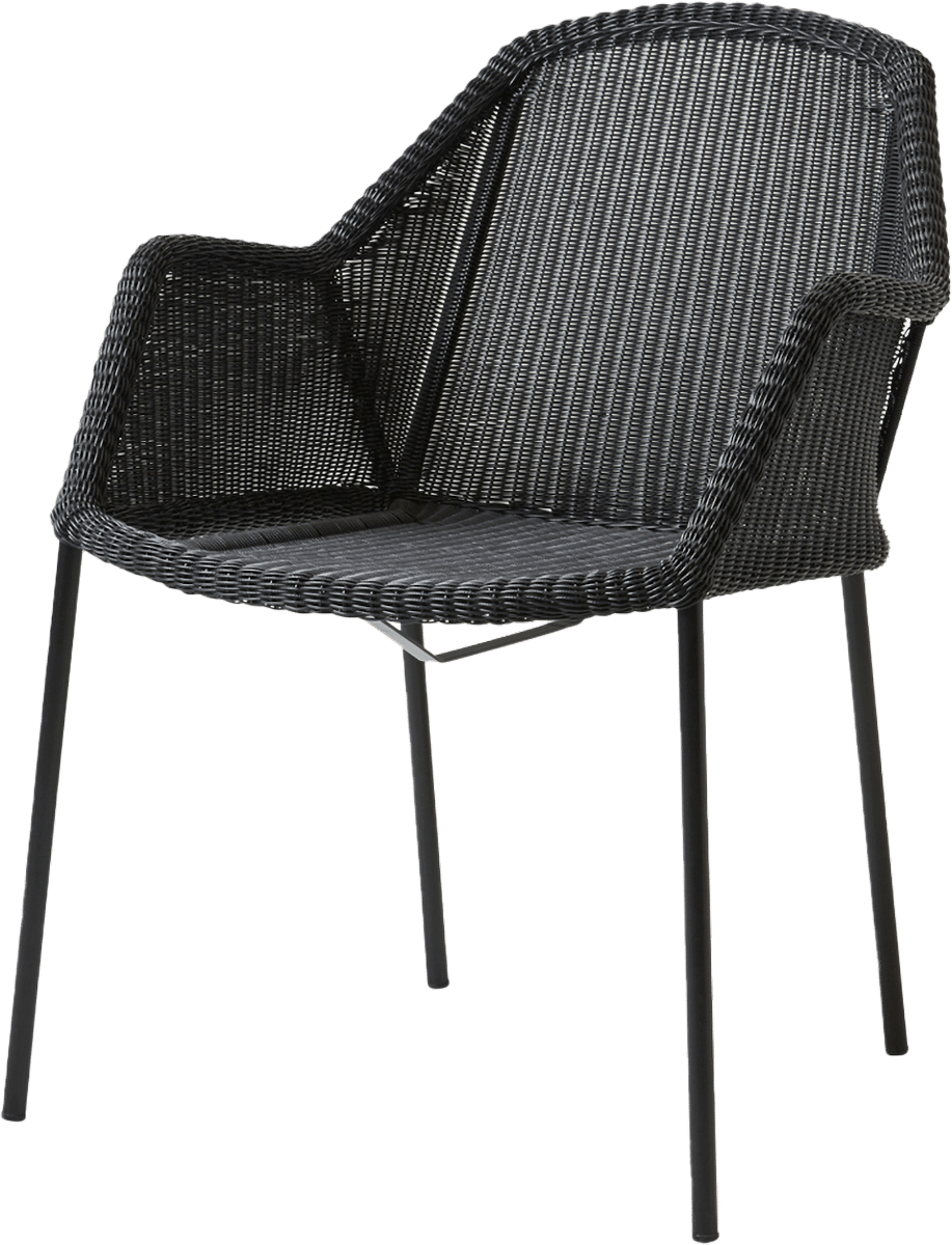 CANE-LINE BREEZE STOL M/ARMLÆN SORT FLET STABELBAR 4 CANE-LINE BREEZE STOL M/ARMLÆN SORT FLET STABELBAR - Billede 2