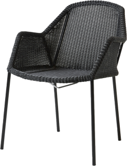 CANE-LINE BREEZE STOL M/ARMLÆN SORT FLET STABELBAR