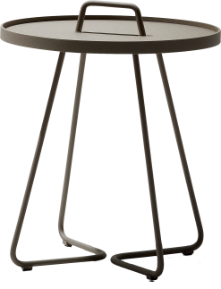 CANE-LINE ON THE MOVE BORD BAKKEBORD LILLE Ø44CM TAUPE ALU