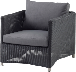 CANE-LINE DIAMOND LOUNGESTOL GRAFIT FLET INKL GRÅ SUNBRELLA HYNDER