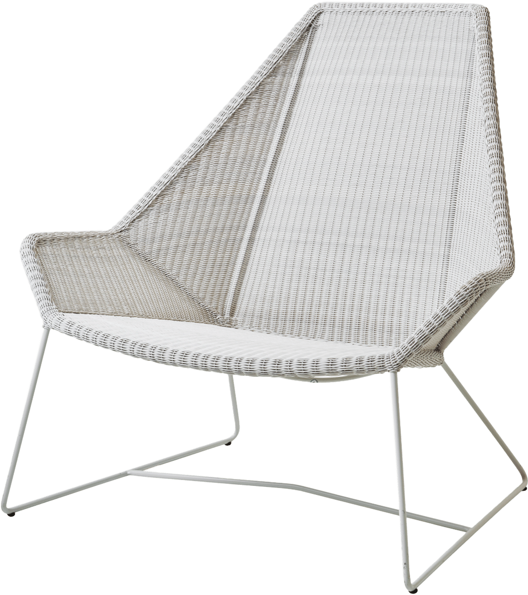 CANE-LINE BREEZE LOUNGESTOL HIGHBACK HVIDGRÅ FLET SÆDE 38 RYG 98CM 4 CANE-LINE BREEZE LOUNGESTOL HIGHBACK HVIDGRÅ FLET SÆDE 38 RYG 98CM - Billede 2