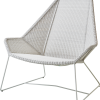 CANE-LINE BREEZE LOUNGESTOL HIGHBACK HVIDGRÅ FLET SÆDE 38 RYG 98CM -Haveindretning Butik 2164867 9111428 CANE LINE BREEZE LOUNGESTOL
