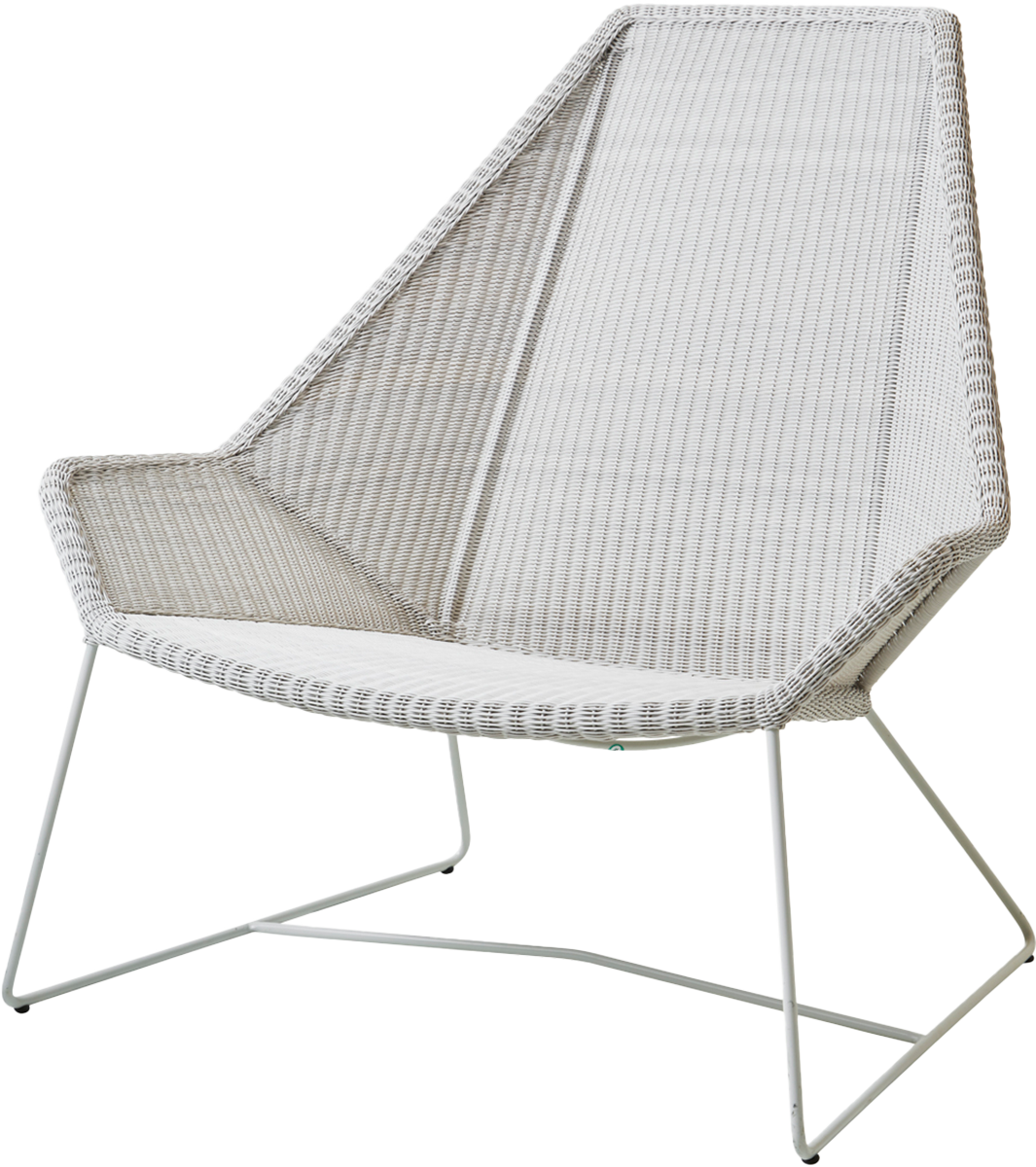 CANE-LINE BREEZE LOUNGESTOL HIGHBACK HVIDGRÅ FLET SÆDE 38 RYG 98CM 3 CANE-LINE BREEZE LOUNGESTOL HIGHBACK HVIDGRÅ FLET SÆDE 38 RYG 98CM