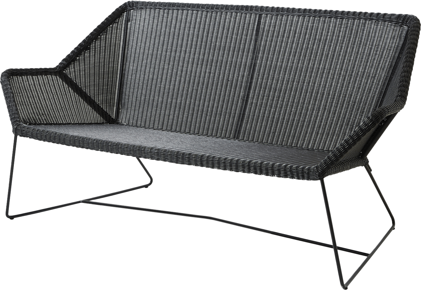 CANE-LINE BREEZE LOUNGESOFA 2-PERS SORT FLET 154X76X78CM SÆDEHØJDE 38CM 4 CANE-LINE BREEZE LOUNGESOFA 2-PERS SORT FLET 154X76X78CM SÆDEHØJDE 38CM - Billede 2
