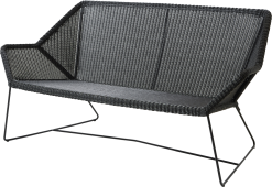 CANE-LINE BREEZE LOUNGESOFA 2-PERS SORT FLET 154X76X78CM SÆDEHØJDE 38CM