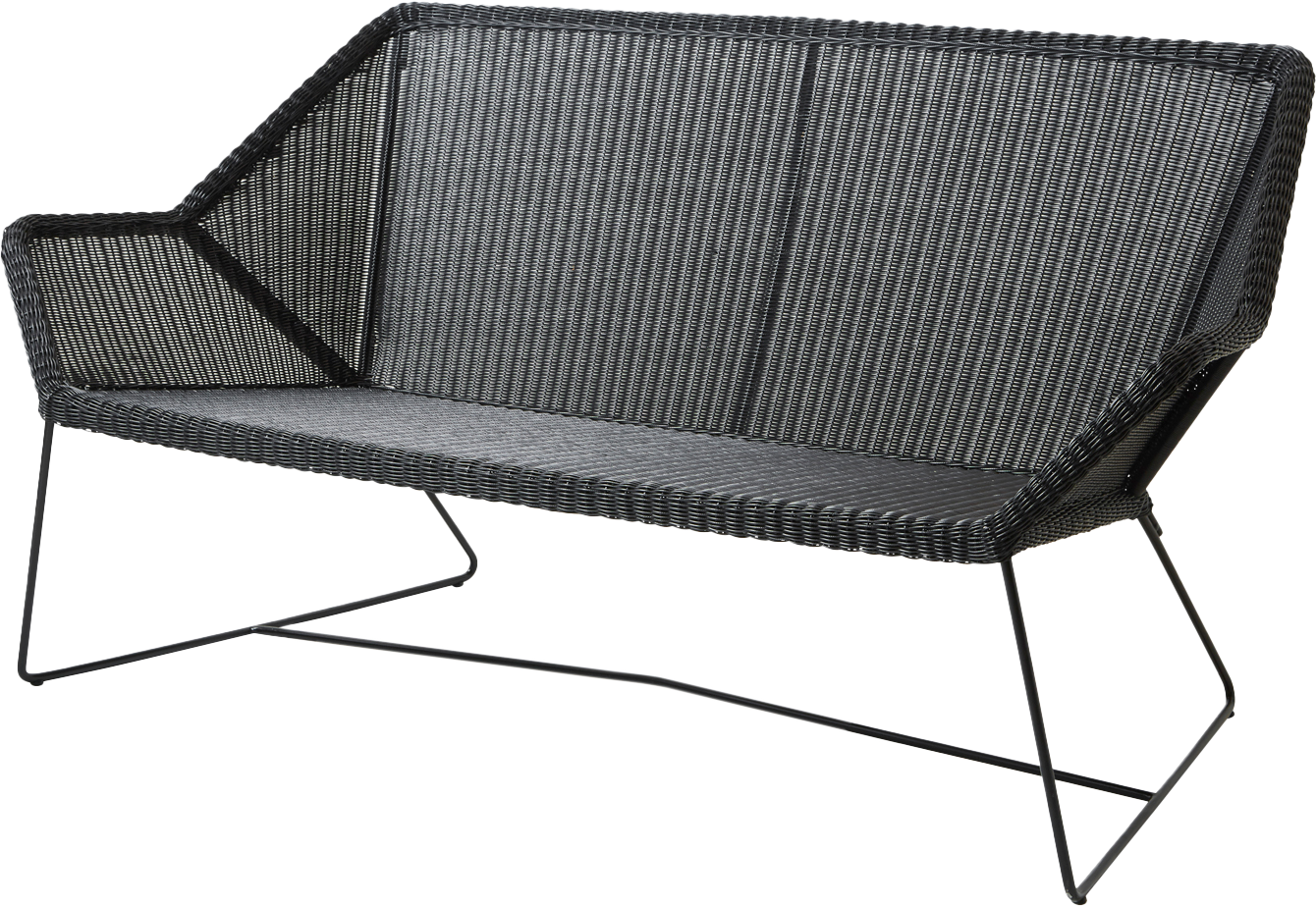 CANE-LINE BREEZE LOUNGESOFA 2-PERS SORT FLET 154X76X78CM SÆDEHØJDE 38CM 3 CANE-LINE BREEZE LOUNGESOFA 2-PERS SORT FLET 154X76X78CM SÆDEHØJDE 38CM