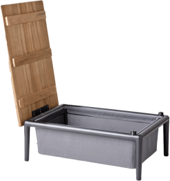 CANE-LINE CONIC BOX BORD LAVAGRÅ STEL MED TEAK BORDPLADE 74X52X30CM -Haveindretning Butik 2164895 9120809 CANE LINE CONIC BOX BORD 2