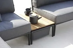 CANE-LINE CONIC BOX BORD LAVAGRÅ STEL MED TEAK BORDPLADE 74X52X30CM -Haveindretning Butik 2164896 9120809 CANE LINE CONIC BOX BORD grey f7