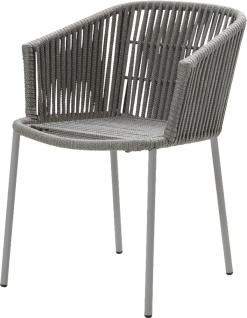 CANE-LINE MOMENTS STOL MED ARMLÆN GRÅ ROPE BEGRÆNSET STABELBAR (MAX 2 STK)