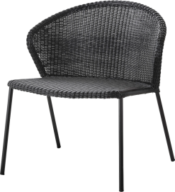 CANE-LINE LEAN LOUNGESTOL SORT FLET
