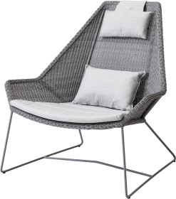 CANE-LINE BREEZE HYNDESÆT TIL HIGHBACK SÆDE RYG NAKKE LYSEGRÅ SUNBRELLA NATTE -Haveindretning Butik 2165173 9125730 CANE LINE BREEZE HYNDES25C32586T TIL 2