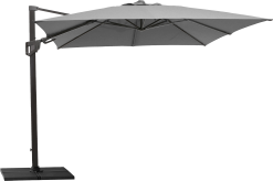 CANE-LINE HYDE HÆNGEPARASOL MED TILT 3X3M GRÅ ALU MED ANTRACIT DUG INKL FOD EXCL BALLAST