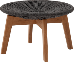 CANE-LINE PEACOCK FODSKAMMEL MØRKEGRÅ ROPE MED BEN I TEAKTRÆ