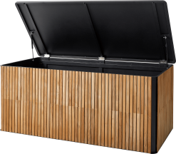 CANE-LINE COMBINE HYNDEBOKS STOR TEAK MED LAVAGRÅ ALUMINIUM 180X90X77CM -Haveindretning Butik 2165257 9131339 CANE LINE COMBINE HYNDEBOKS 2