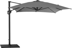CANE-LINE HYDE HÆNGEPARASOL 3X4M GRÅ ALU MED ANTRACIT DUG INKL FOD EXCL. BALLAST