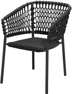 CANE-LINE OCEAN STOL GRÅ SOFT ROPE STABELBAR