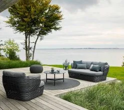 CANE-LINE BASKET 2-PERS SOFA GRAFIT INKL HYNDESÆT I GRÅ AIRTOUCH -Haveindretning Butik 2165384 9139711 CANE LINE BASKET 2 PERS SOFA 5