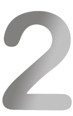 JASA HUSNUMMER "2" HØJDE 140MM RUSTFRI