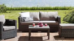 Fog Havemøbler SEVILLA 2,5-PERS. SOFA FLET NATURGRÅ INKL. HYNDER 180X80CM