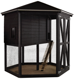 PLUS HØNSEHUS 1501-1 6 KANTET SORTGRUNDET USAMLET HUSK EFTERBEHANDLING